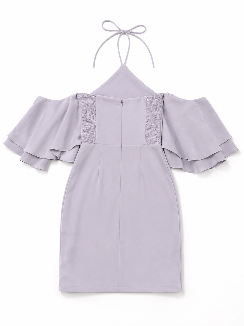 Amanda Uprichard Lilac Gray Cold-Shoulder Halter Mini Dress – Size Small - Picture 3 of 6